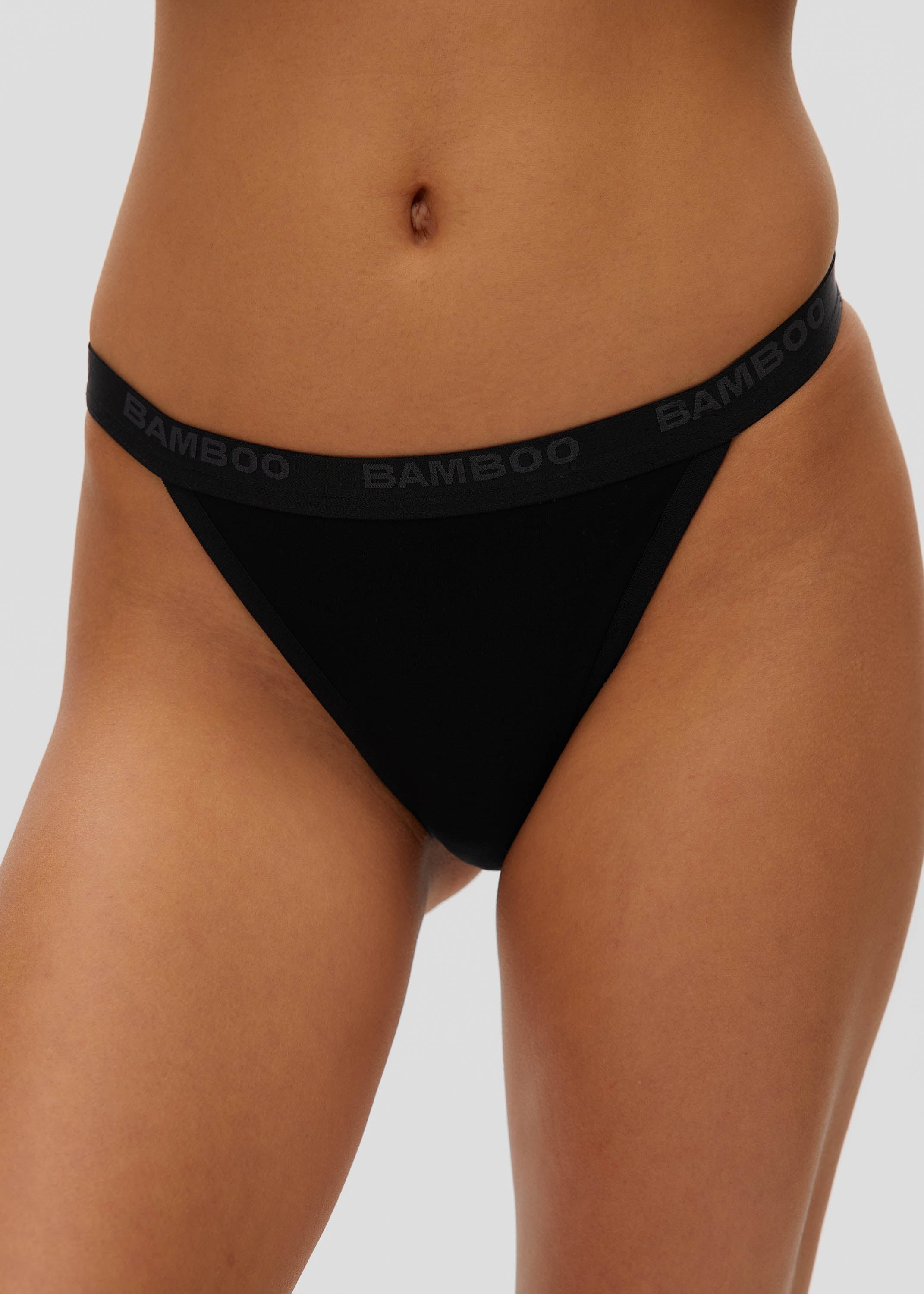 Bamboo Underwear | LYOLYTE Thin G-String in Black | Size Xs | Boody