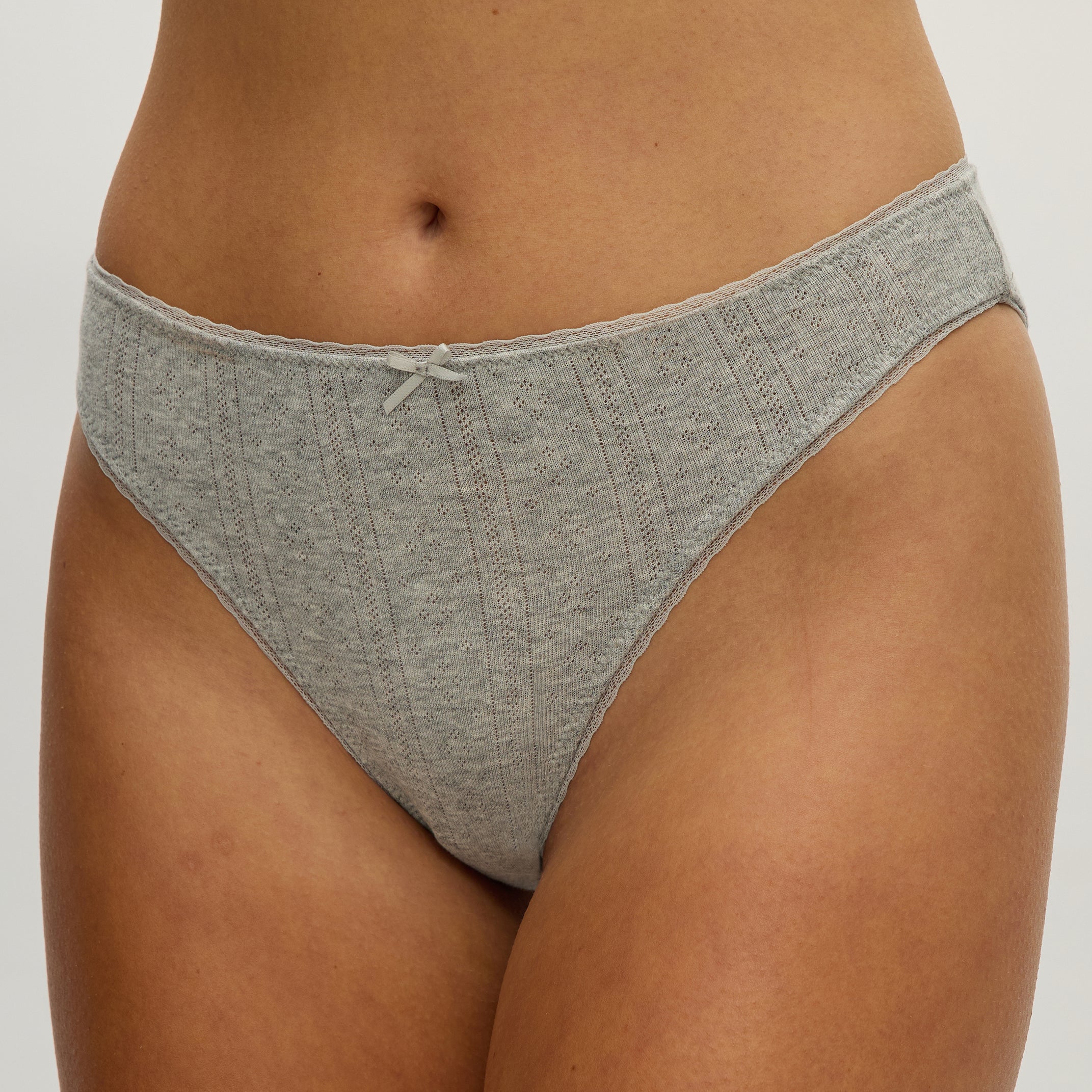 Culotte cheeky taille haute Pointelle