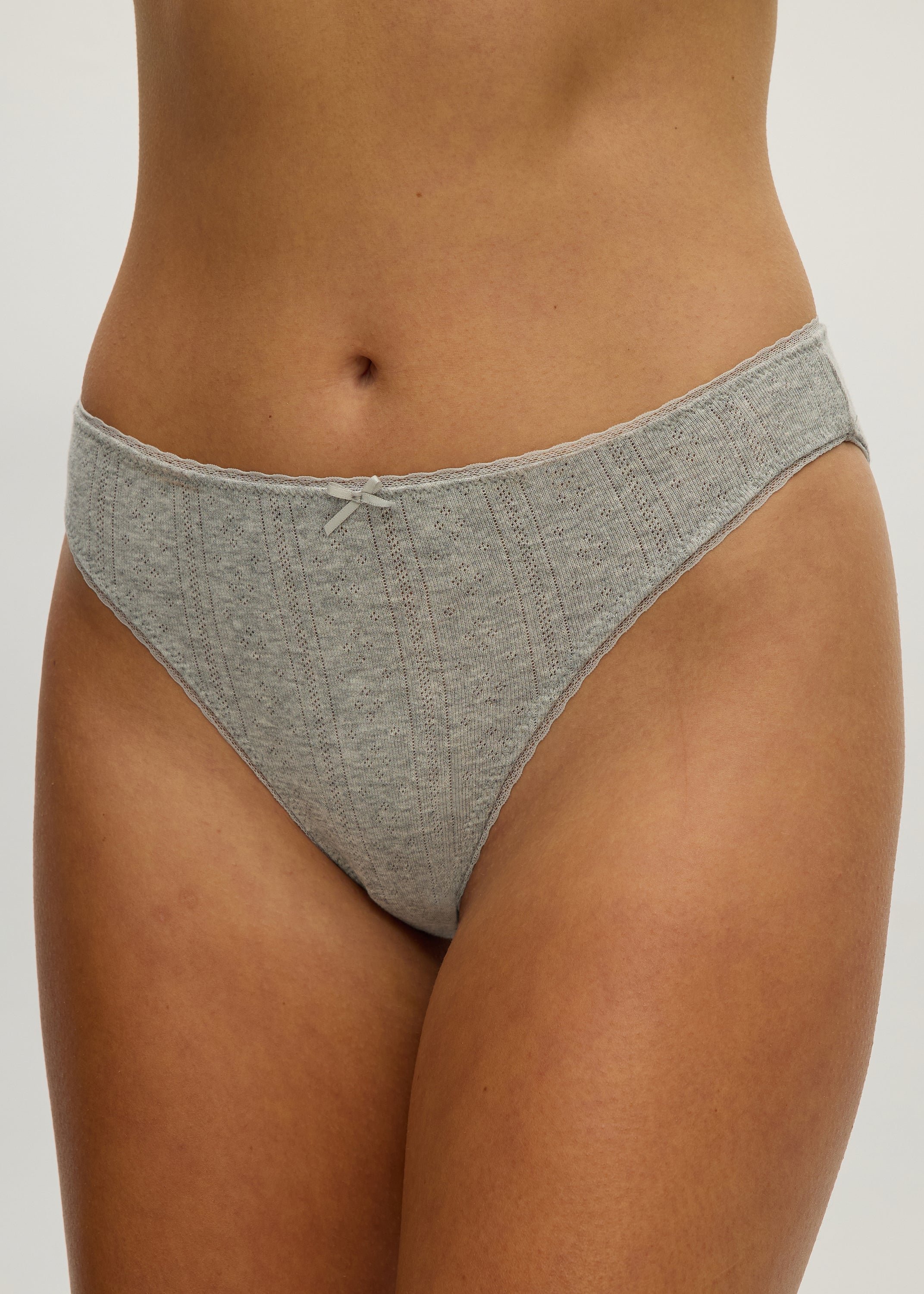 Culotte cheeky taille haute Pointelle