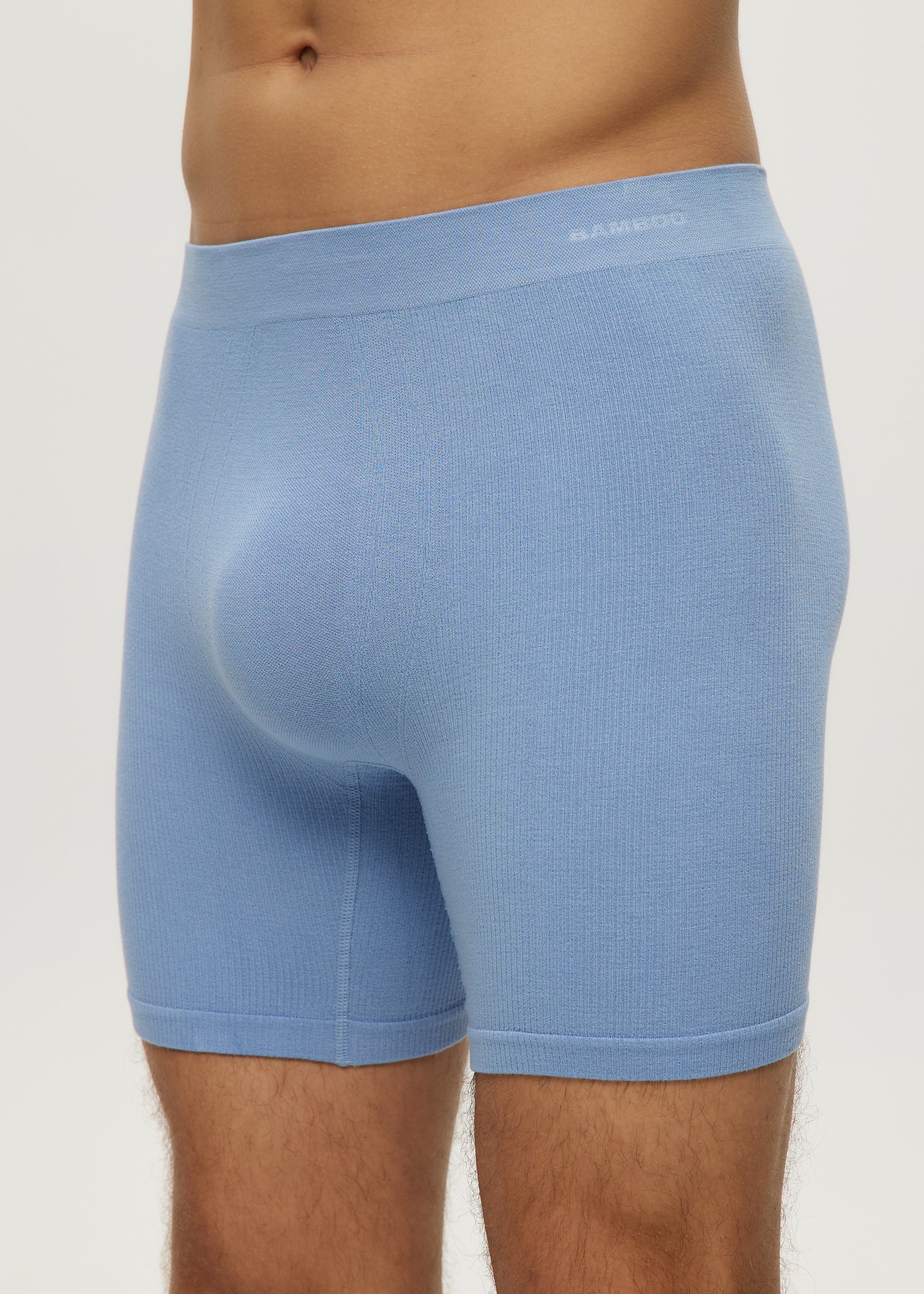 Men Seamless Waffle Long Boxer