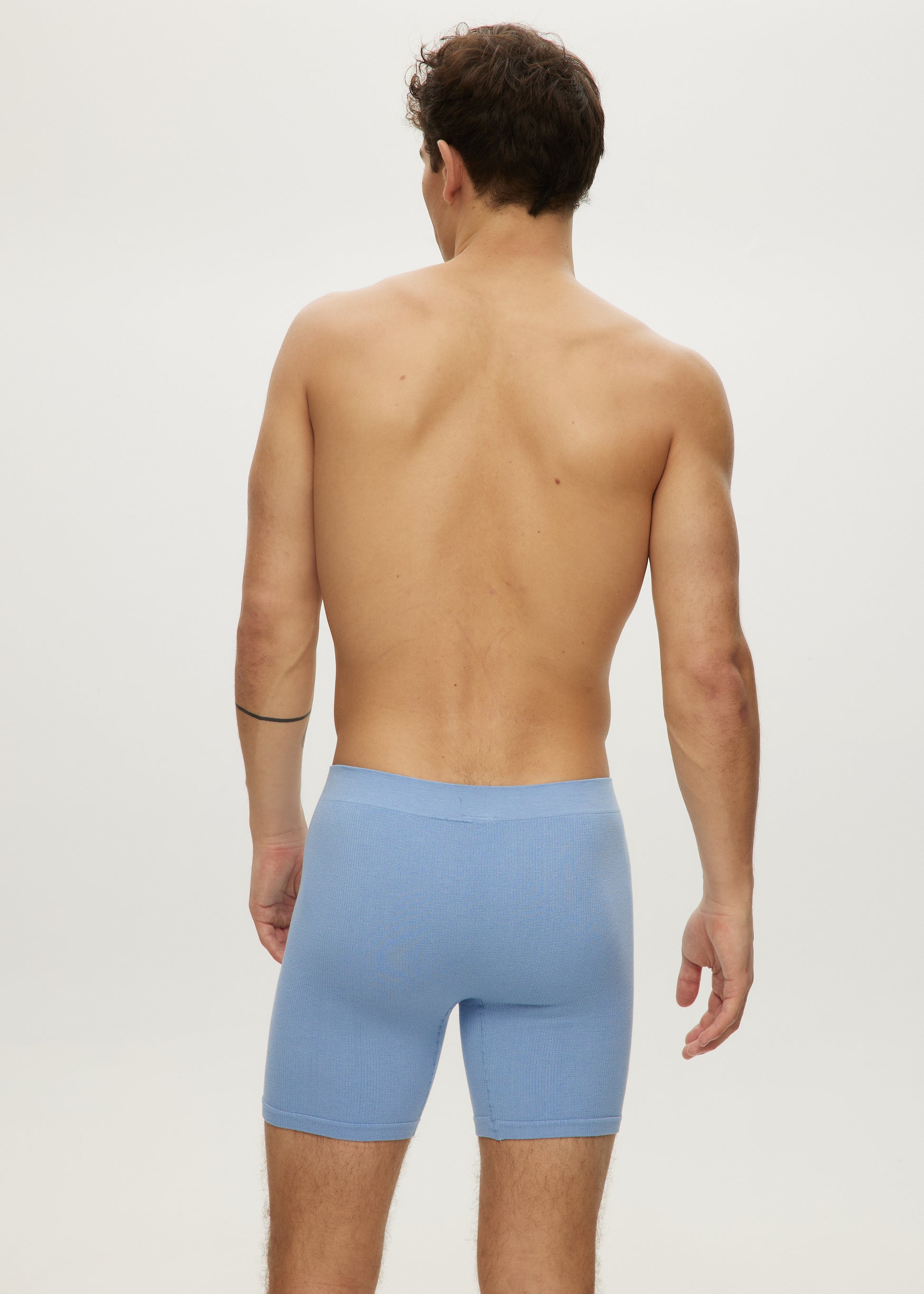 Men Seamless Waffle Long Boxer