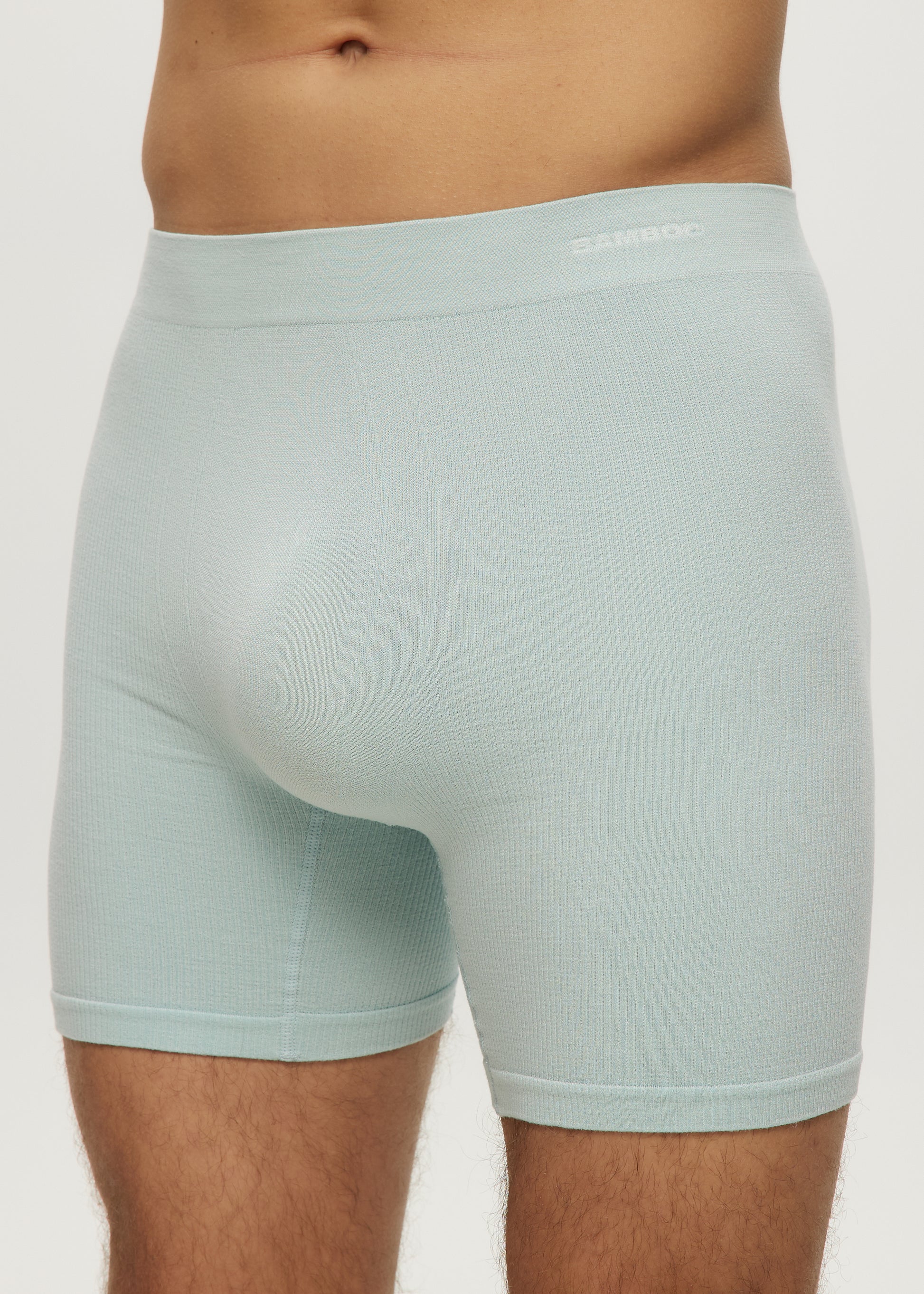 Men Seamless Waffle Long Boxer