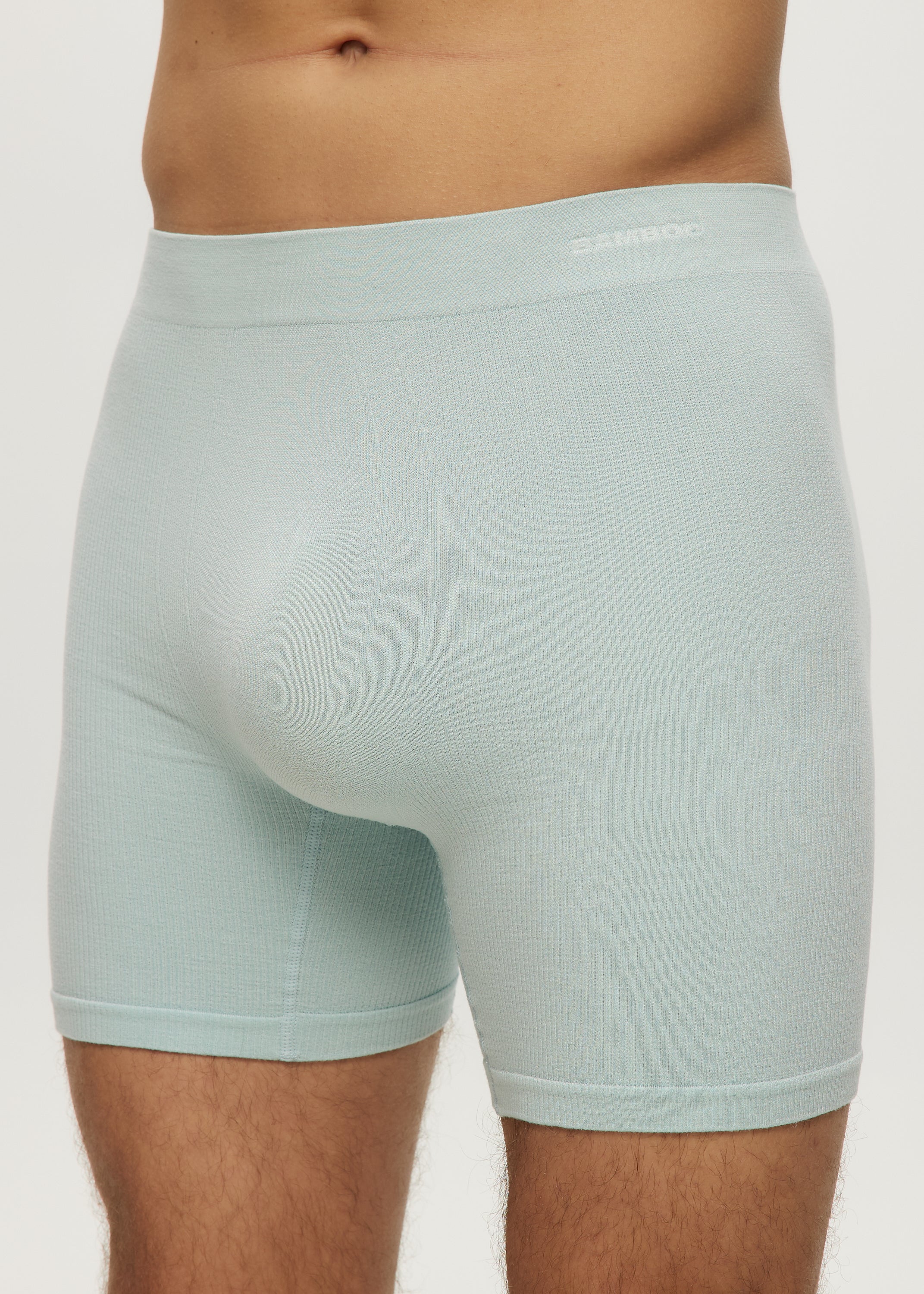 Men Seamless Waffle Long Boxer