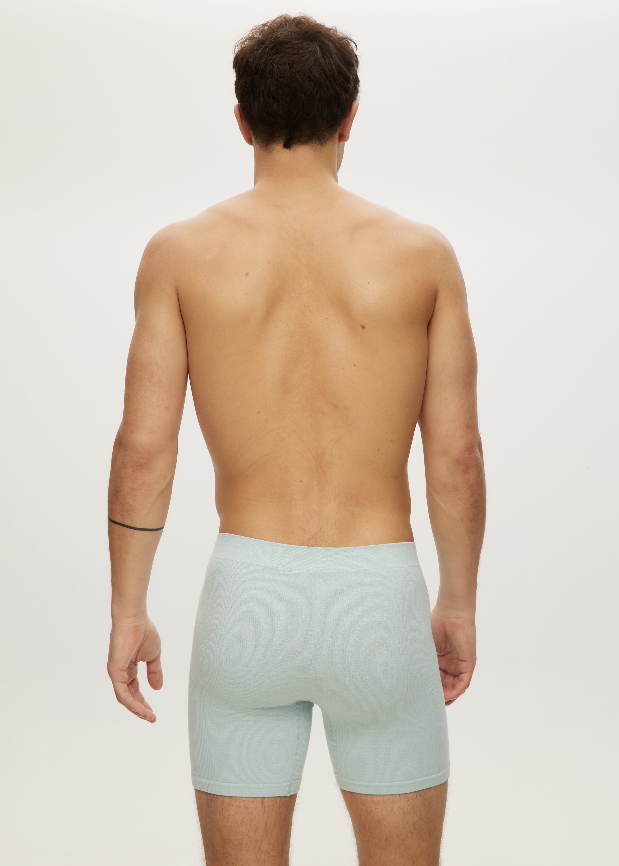 Men Seamless Waffle Long Boxer