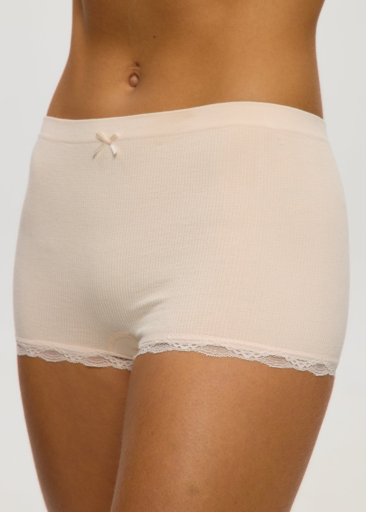 Seamless Waffle Lace Boyshort - Bamboo Underwear