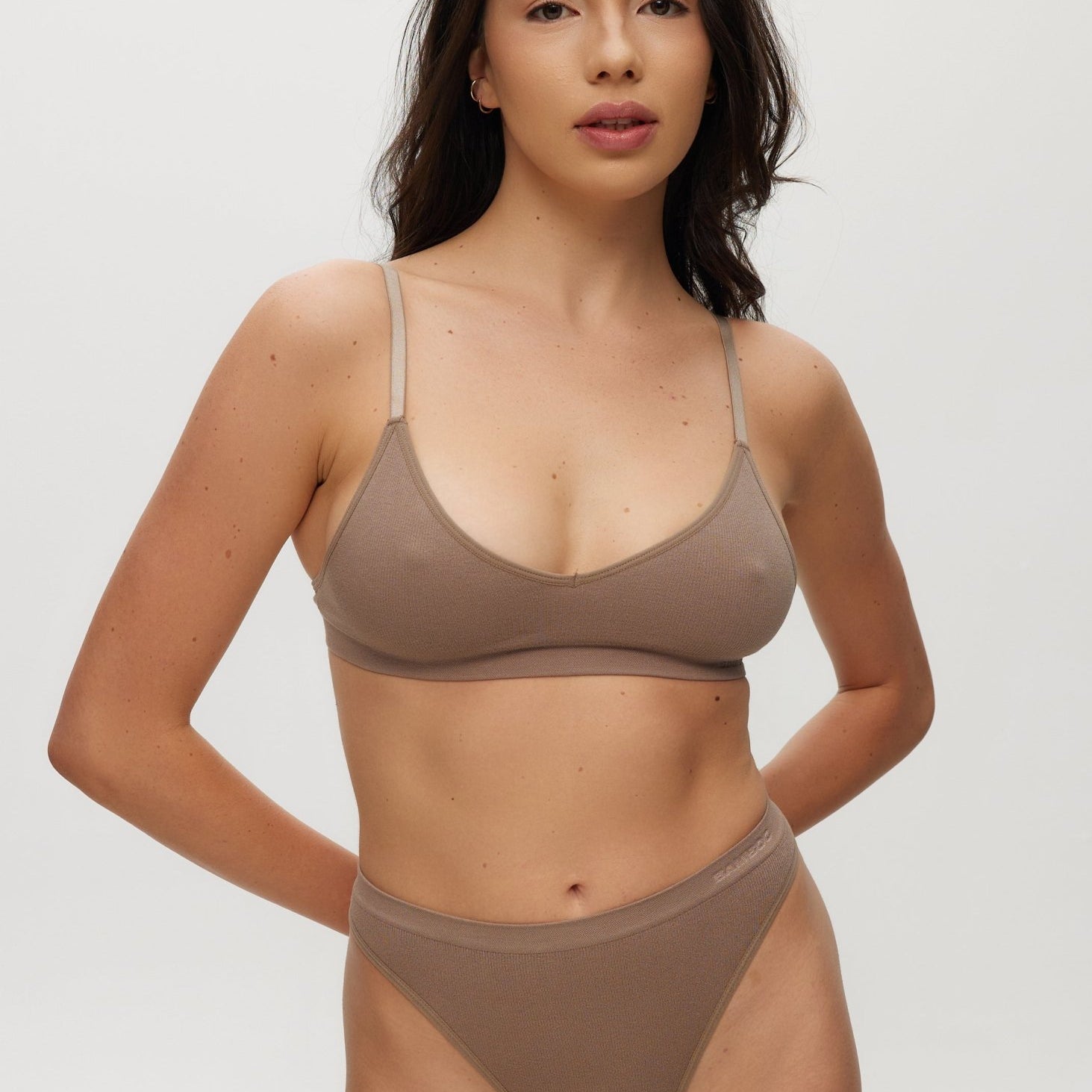 Seamless High Waisted Rib Thong - Bamboo Underwear