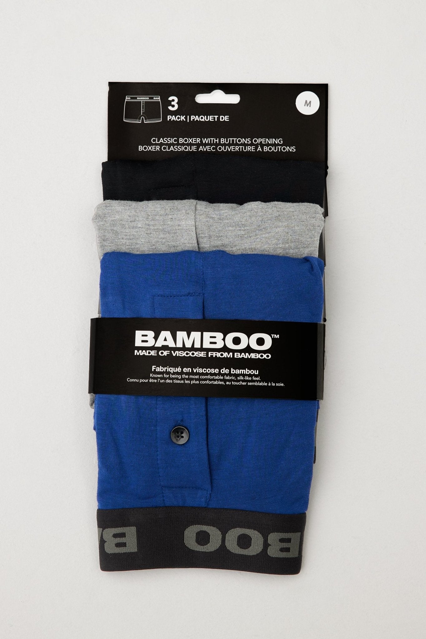 3 - Pack Buttoned Boxer Briefs 4" - Bamboo Underwear