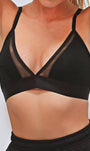 All Black Mesh Convertible Triangle Bralette - Bamboo Underwear