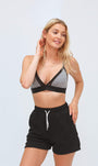 All Black Mesh Convertible Triangle Bralette - Bamboo Underwear