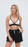 All Black Mesh Convertible Triangle Bralette - Bamboo Underwear
