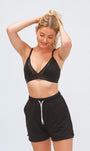 All Black Mesh Convertible Triangle Bralette - Bamboo Underwear